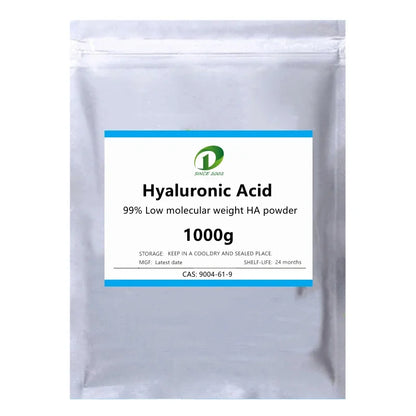 99% Hyaluronic Acid Powder,Low Molecular Weight HA (10KDa─500KDa),Skin Whitening and Moisturizing,Anti-ultraviolet,Anti Wrinkle
