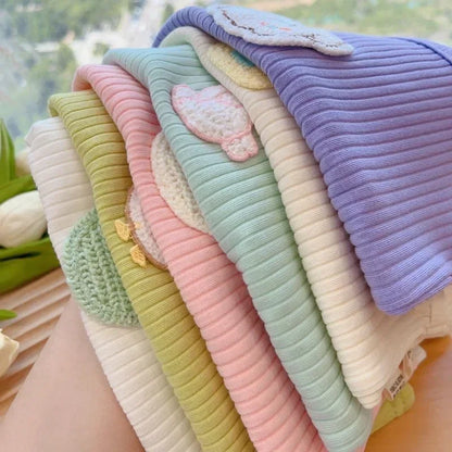 Baby Girls T-shirts for Kids Summer Sleeveless Knitted Tops Vest Outfits Girls Cute Halter Tops Tees Children Clothing 1-12 Year