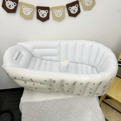 Ins Style New Portable Baby Bath Tub Bath Tub Newborn Bath Foldable Children's Inflatable Swimming Pool Bath Tub
