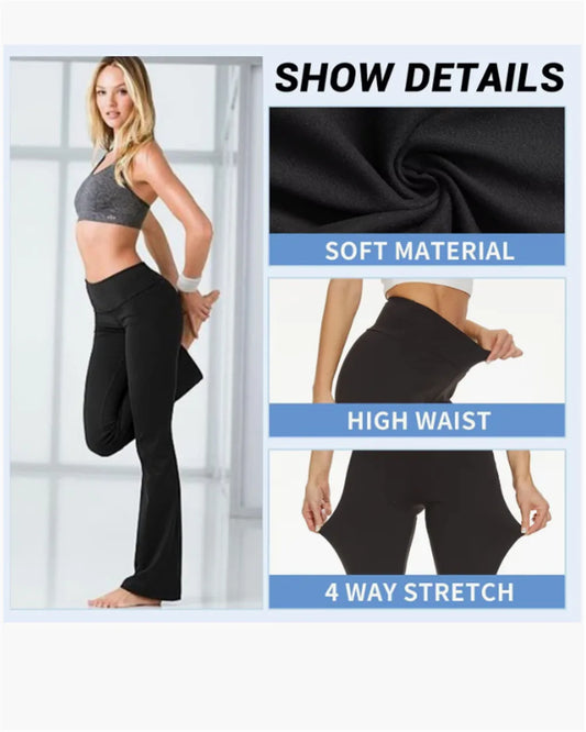 Long Tall Girl High Women Black Flare Pants Leggings Yoga  Soft High Waist Bootcut Comfortable 180cm Palazzo Pants Bell Bottom