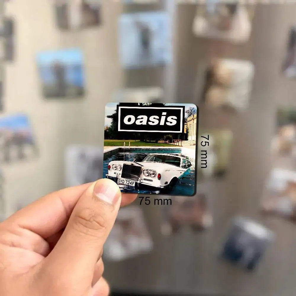 Rock O-Oasis Band  Fridge Magnet Photo Personalized For Office Family Kitchen Refrigerator Friends Gift Holiday Decor