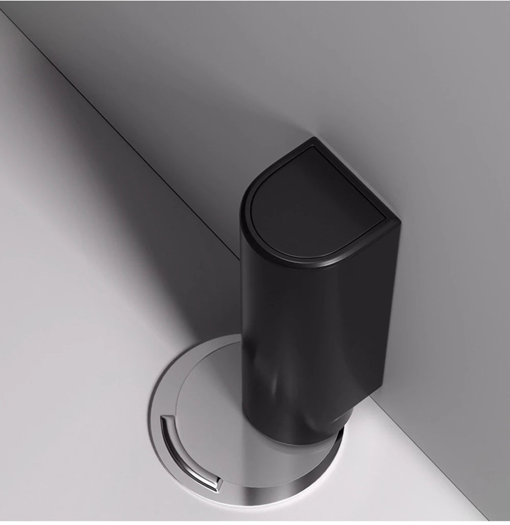 Stainless Steel Magnetic Door Stopper, Gray Black Nail Free Door Base, Door Hardware Door Close Prevention Door Stop Door Closer