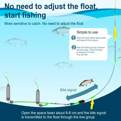 2Hooks Fishing Hair Rigs Hook Reverse Bottom Fishing Rig Reverse Anti-Snag Attractor For River Pier Offshore