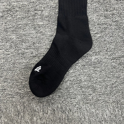 Sport Socks | Black Cotton with Heart Jacquard | Moisture-Wicking Stretch for Gym & Running | Athletic Performance