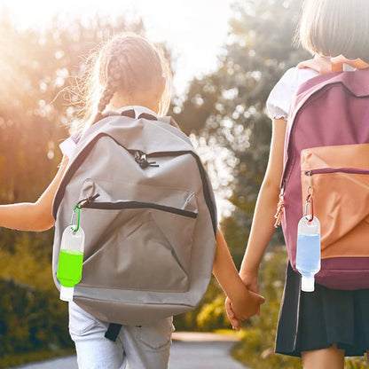 5Pcs Travel Bottles With Keychain Hand Sanitizer Holder Portable Plastic Empty Bottles Leakproof Refillable Containers Backpack