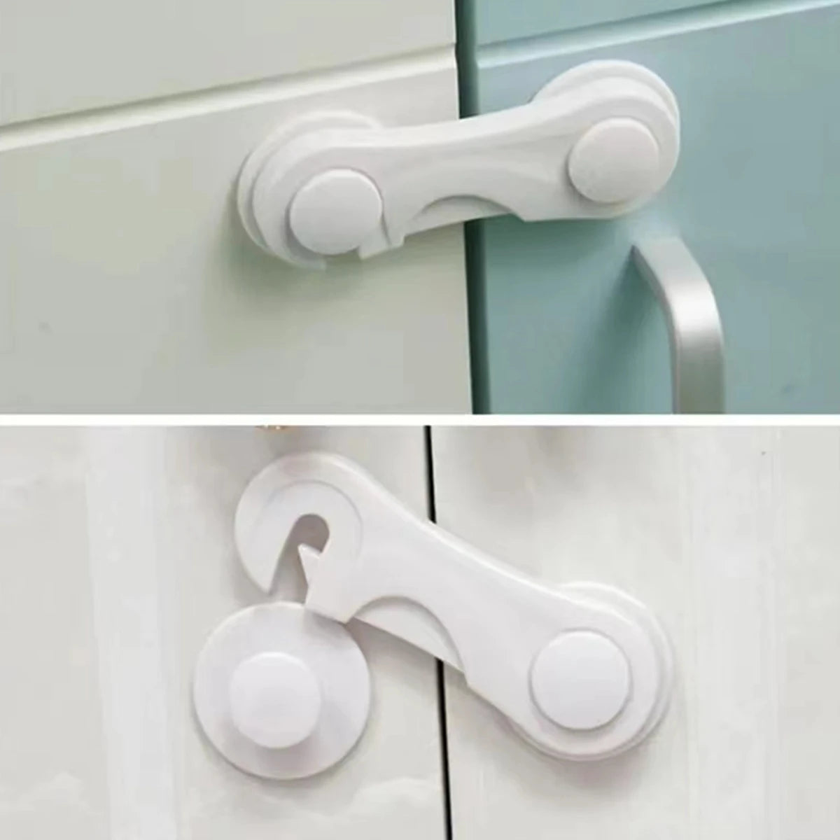 multi-function security protection locks baby safety cabinet drawer door buckle home white toilet refrigerator lock 3pcs/5pcs