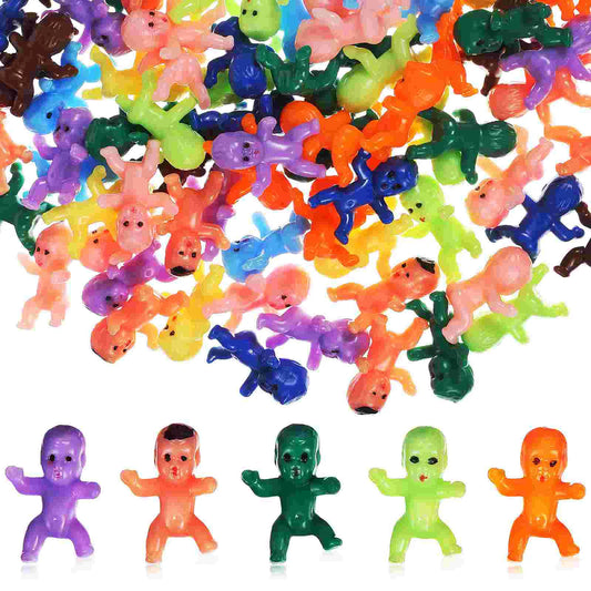 100 Pcs Mini Babies Plastic Baby Figurines Novelty Toys Party Favor Supplies Decorations Dollhouse Accessories Electronic