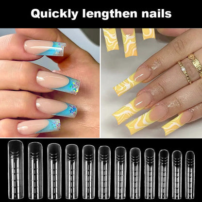 Press On Nails Dual Forms Full Cover False Nails Quick Building Mold Tips Fake Nails Shaping Extend Top Molds Nail Accessories