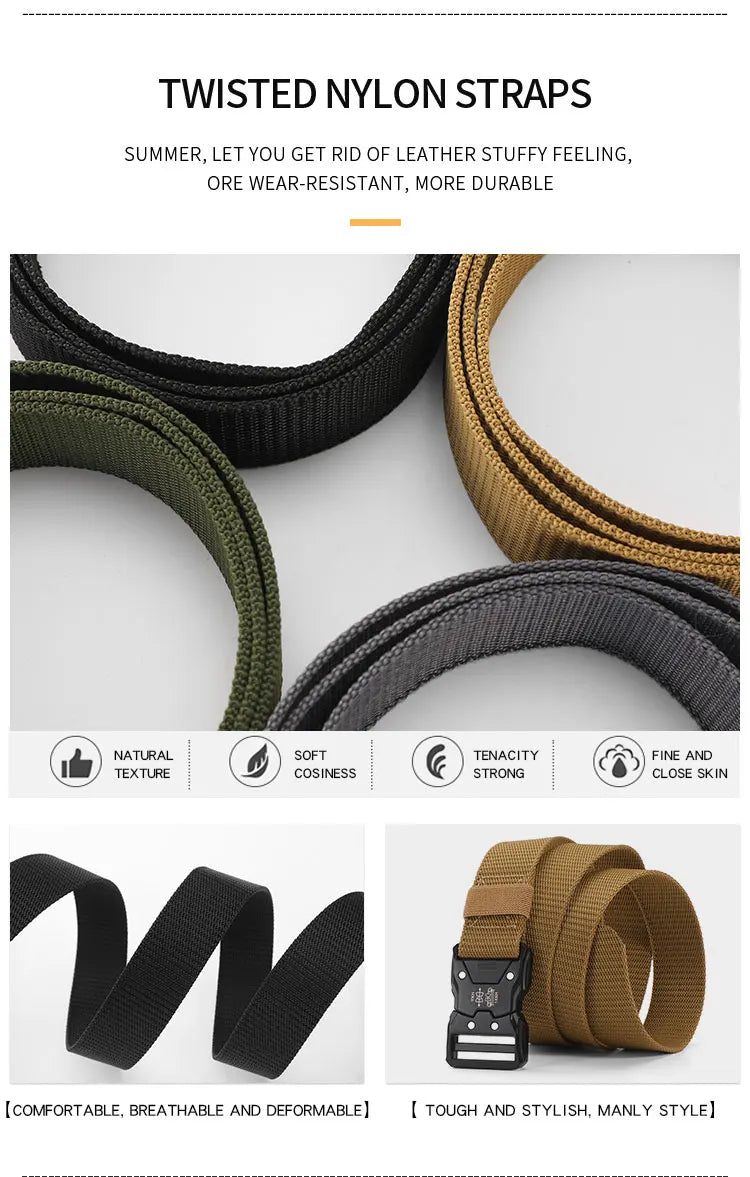 High Quality Tactical Belt Outdoor Work Training Belt Woven Belt Canvas Tactical  Multi Function Combat Belt Denim Belt