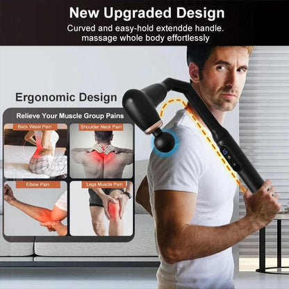 Portable Deep Tissue Massage Gun with U-Shaped Handle for Neck Back Shoulder Leg Pain Relief Home Gym Travel Use