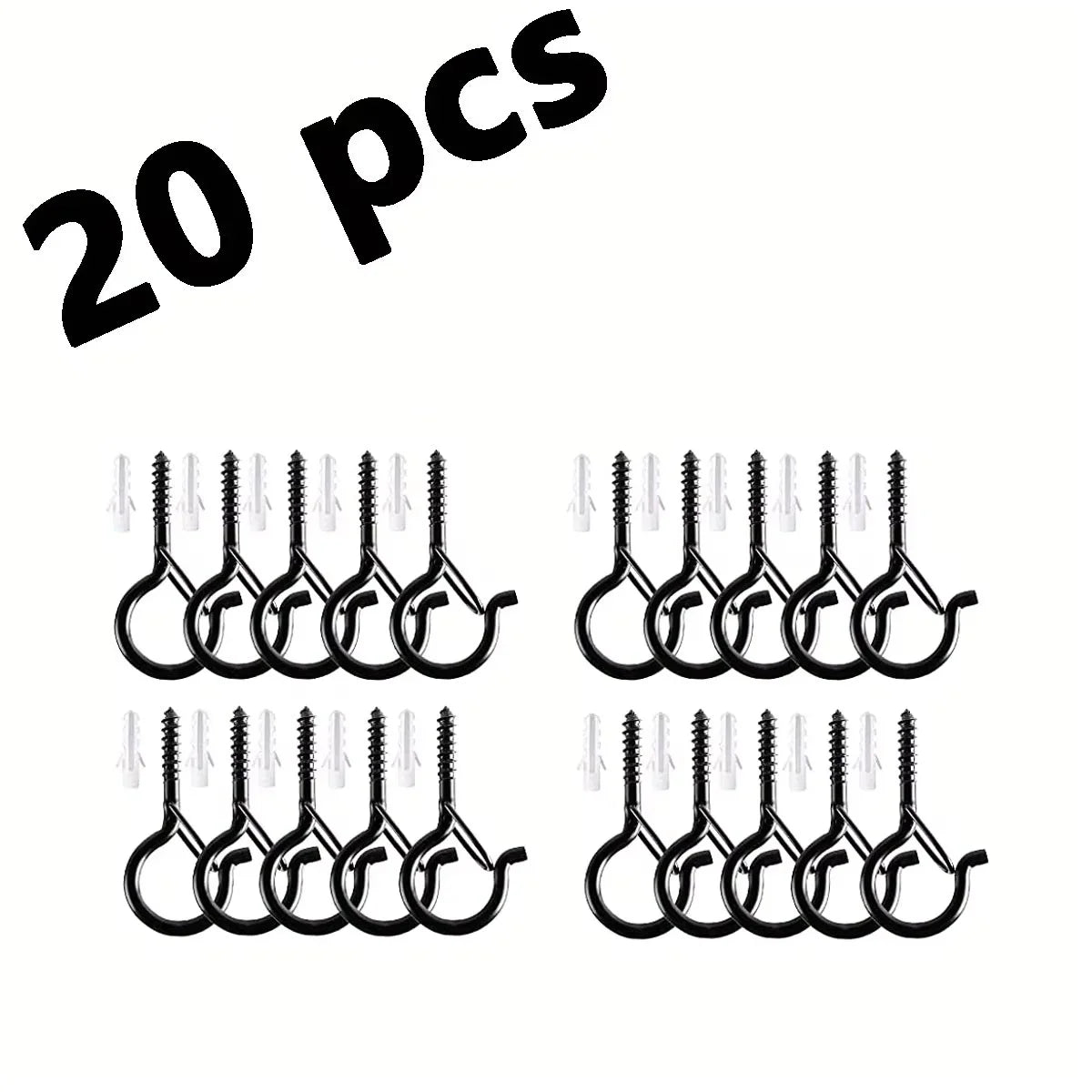 Hanger Hooks with Safety Buckle,Windproof Screw Hooks for Hanging Outdoor String Lights,Ceiling Hooks Plants,Christmas Lights