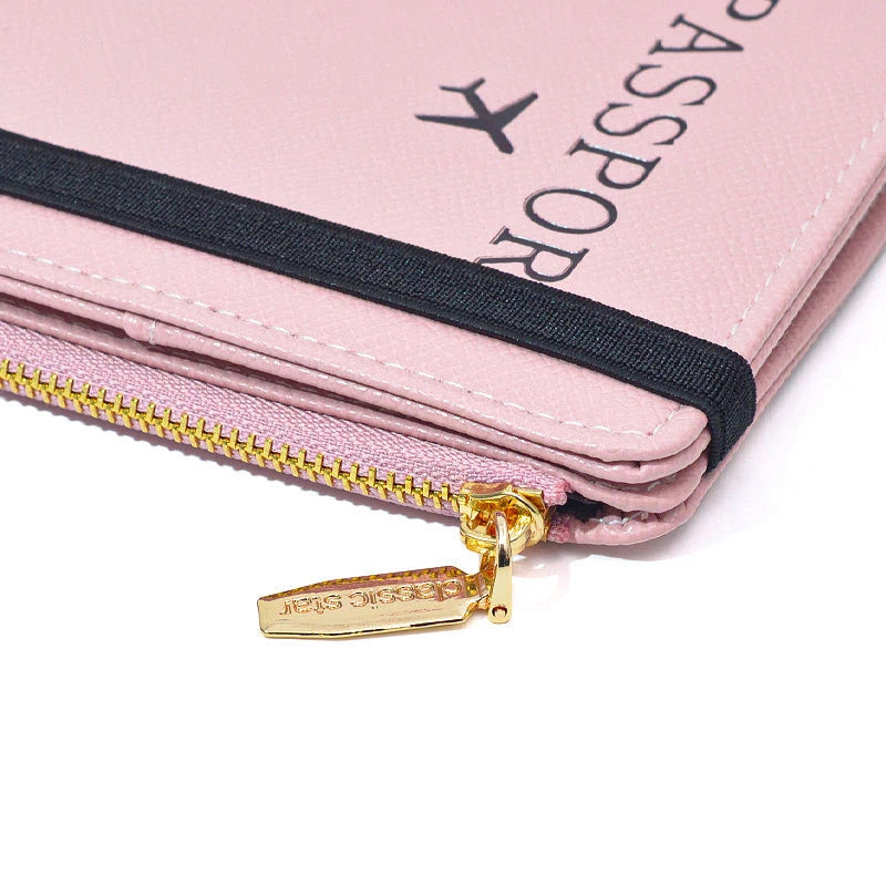 RFID Blocking Passport Wallets Zipper Waterproof Wallet  Hand holder Anti-Theft Cell Phone Purse Travel Accessories