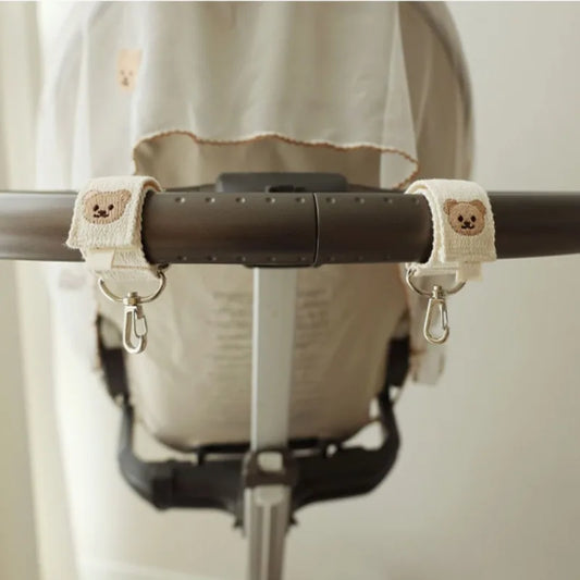 Ins Baby Stroller Hook Embroidered Teddy Bear Hook Children's Stroller Storage Pendant Universal Walking Tool for Children