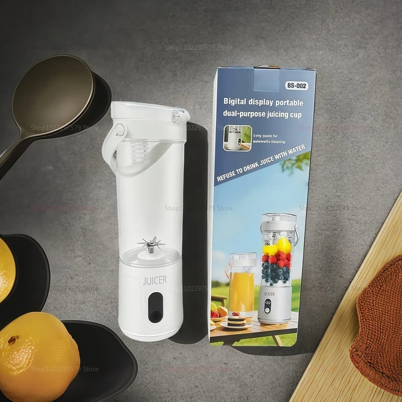 Portable Blender 4000mAh 600ML USB Rechargeable Electric Juicer for Smoothies Personal Fruit Mixer Compact Outdoor Fruit Blender