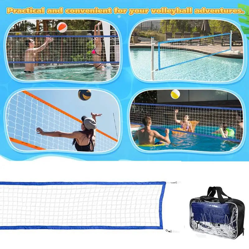 Water Volleyball Net Portable 15 X 3FT Tennis Net Replacement Swimming Pool Supplies Heavy Duty Sports Accessories For Backyard