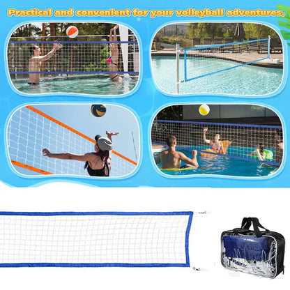 Water Volleyball Net Portable 15 X 3FT Tennis Net Replacement Swimming Pool Supplies Heavy Duty Sports Accessories For Backyard