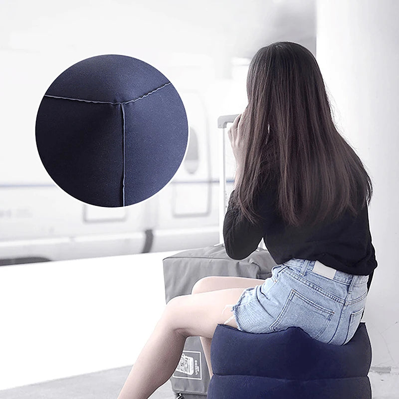 Inflatable Travel Pillow Foot Rest Kids Car Airplane Sleeping Bed Leg Support Height Adjustable Footrest Pillow for Long Trips