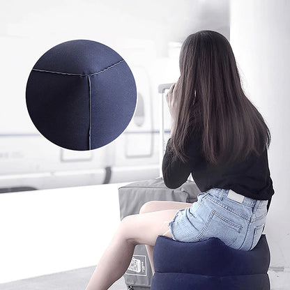 Inflatable Travel Pillow Foot Rest Kids Car Airplane Sleeping Bed Leg Support Height Adjustable Footrest Pillow for Long Trips
