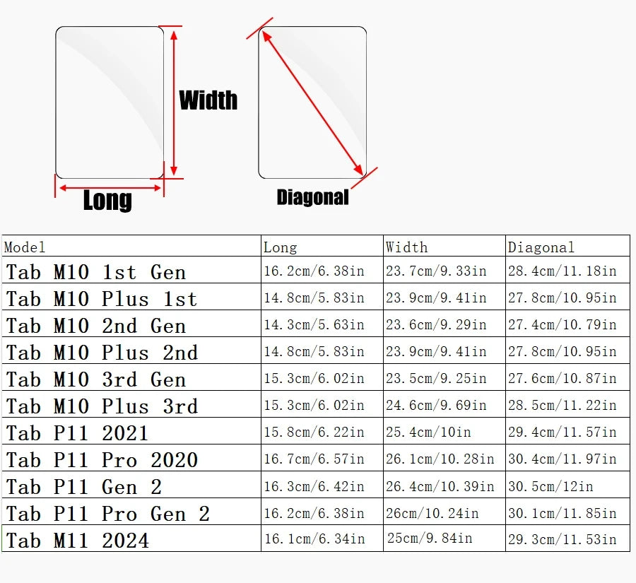 2PCS Screen Protector Tempered Glass for Lenovo Tab M10 Plus 3rd 2nd 1st Gen M11 P11 Pro Tablet Lenovo Film