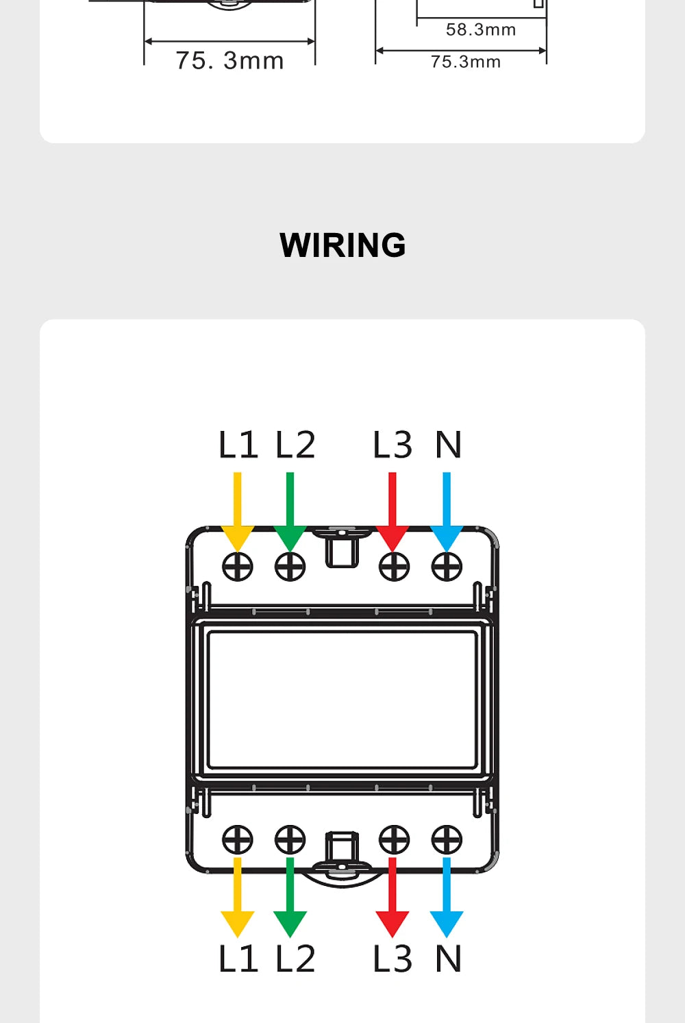 Smart Life Energy Monitoring 100A Tuya WiFi 3-Phase Meter with Bi-Directional Auto-Reclosing Relay