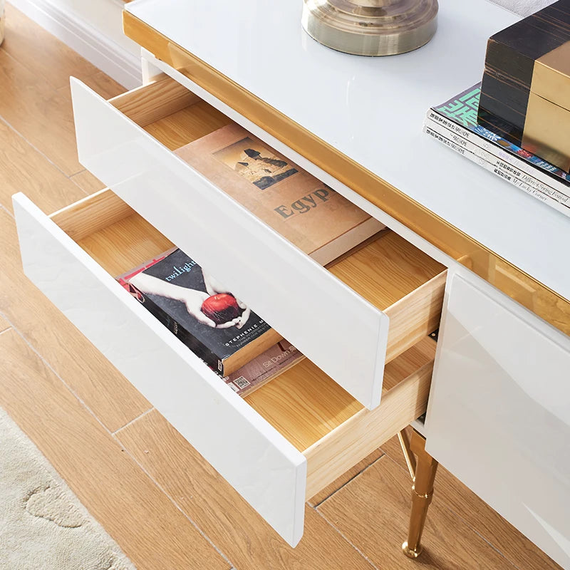 TV Table Small Sitting Room Ground Ark Of Stainless Steel Wooden Furniture Of The Lacquer That Bake