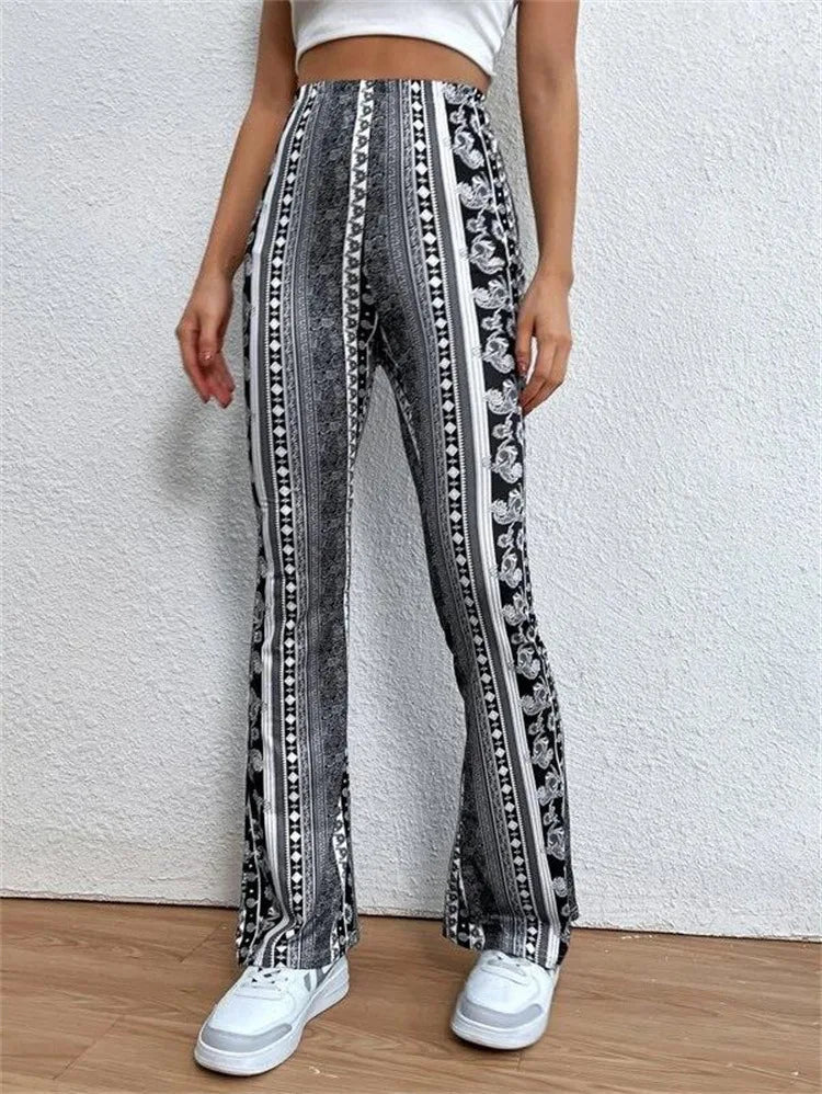 Womens Boho Pants Flare Leggings Hippie Harem Pants Yoga Pants Comfy Bohemian Flowy Hippie Clothes Trousers Bottom Palazzo Pants