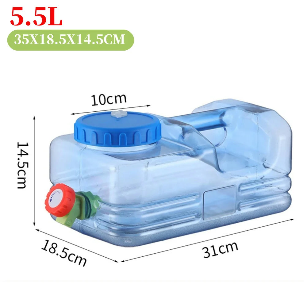 5 L Water Container with Faucet Water Carrier Canister Large Capacity Water Bottle Water Can Bucket Food Grade Water Container