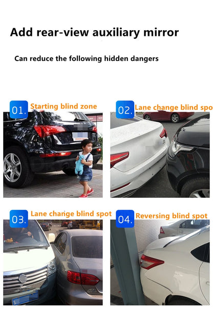 360 Degree HD Blind Spot Mirror For Car Reverse Frameless Ultrathin Wide Angle Round Convex Rear View Mirror Car Accessorie