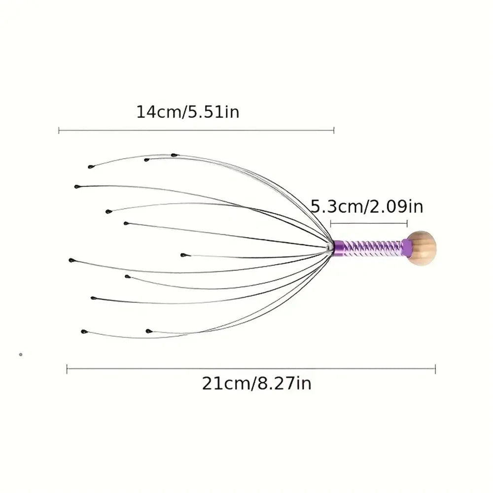 Octopus-Shaped Scalp Massager Manual Head Massager with Claw Design Relaxing Head Grabber for Soothing Massage Experience ﻿Acces