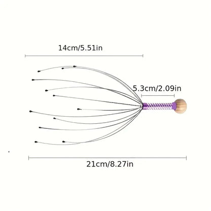 Octopus-Shaped Scalp Massager Manual Head Massager with Claw Design Relaxing Head Grabber for Soothing Massage Experience ﻿Acces