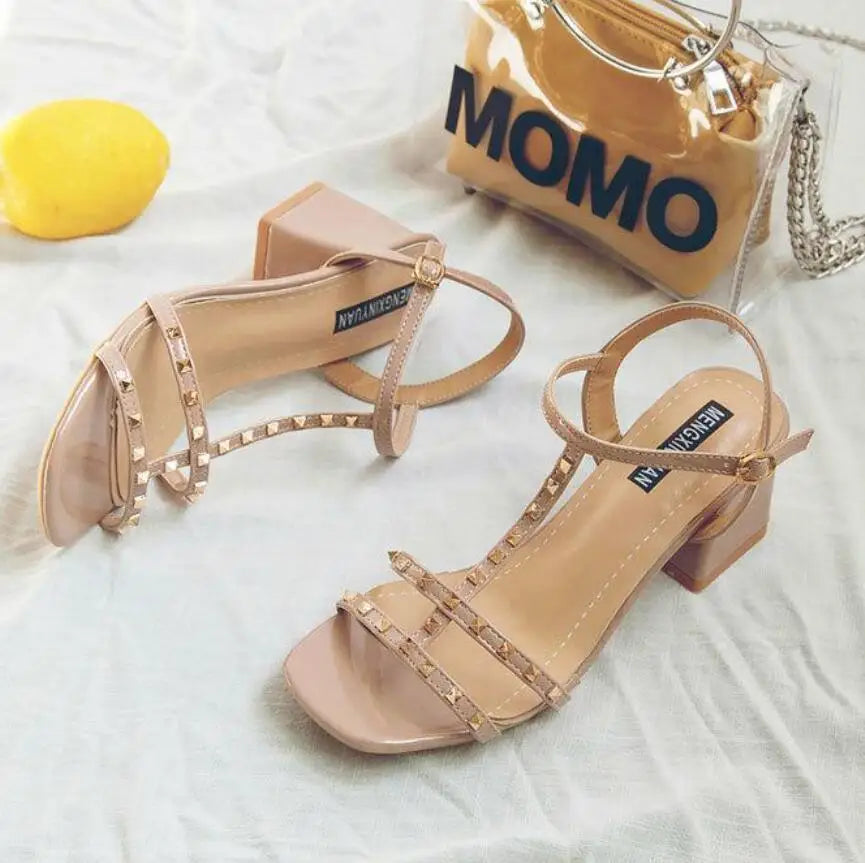 Chunky Sandal Woman Summer New 2024 Orthopedic Roman Wedge Rhinestone Sexy Medium Heel Mirror Luxury Designer Sandals for Women