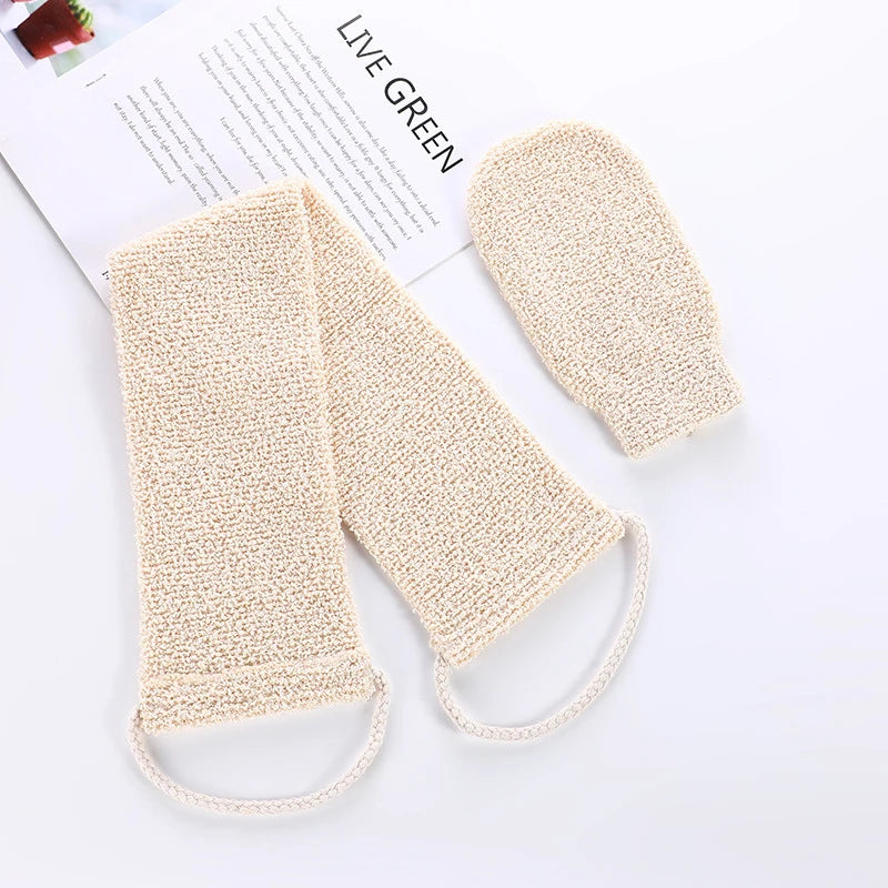 Ramie Sisal Clean Mud Bath Set Bath Stretch Jute Gloves Bath Set