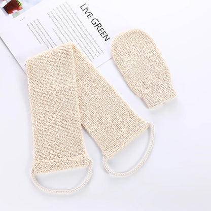 Ramie Sisal Clean Mud Bath Set Bath Stretch Jute Gloves Bath Set