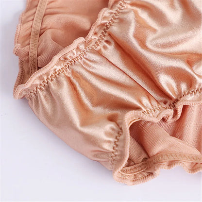 Luster Satin Underwear Women Full Briefs Sexy Ladies Smooth Silk Panties Ropa Interior Femenina Bragas Mujer