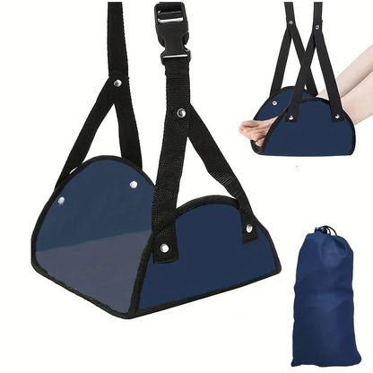 Airplane Footrest With Adjustable Strap, Portable Hammock Leg Rest, Perfect Travel Accessories