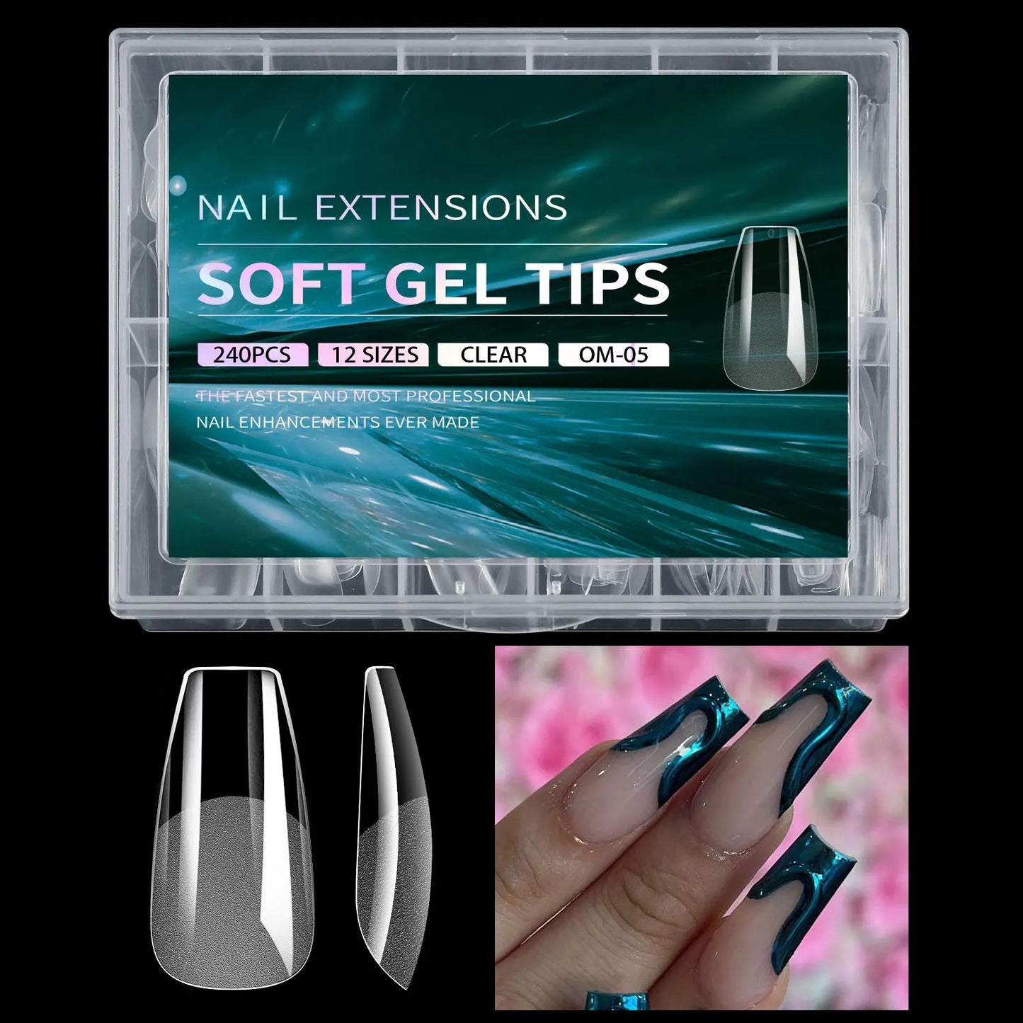 Luxury False Nail Tips Soft Gel Fingertip Semi-matte Capsules Almond French Coffin Full Cover Artificial Fake Nails Extension