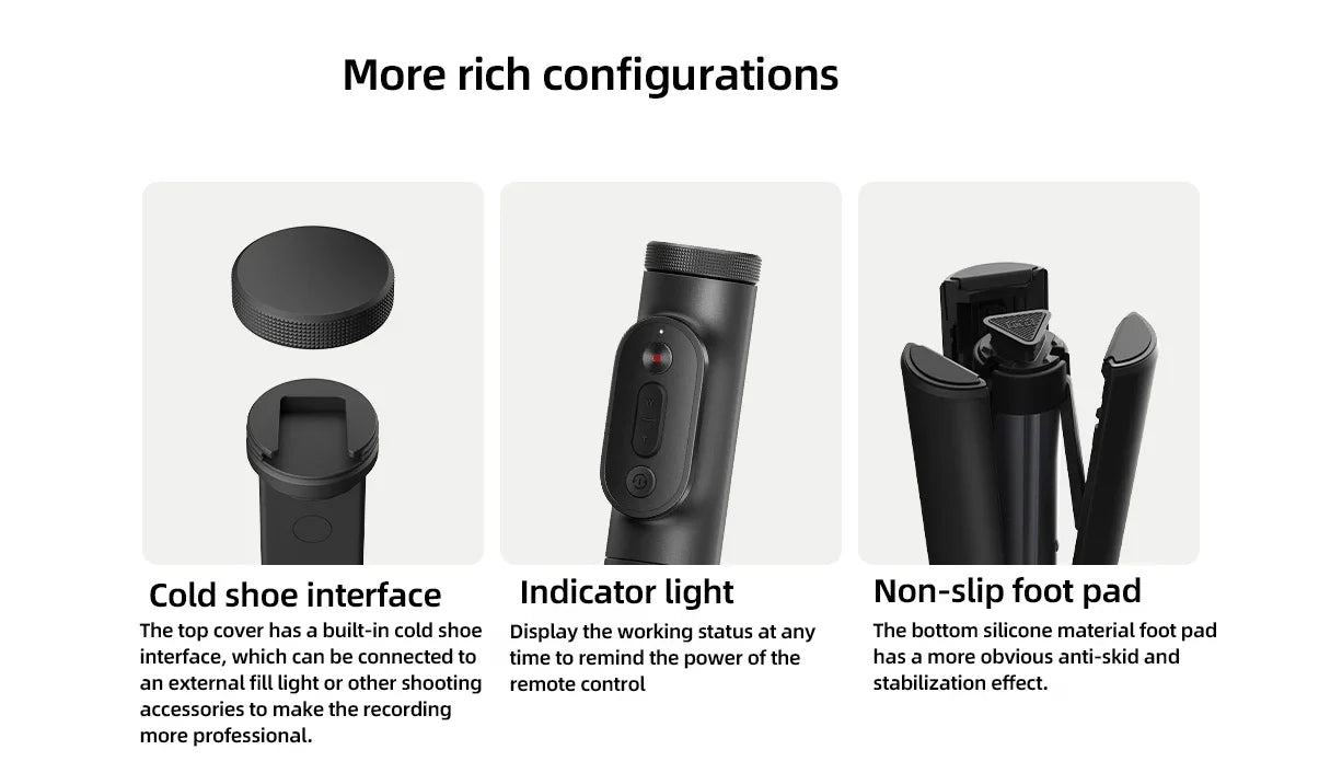 2025New Xiaomi Zoom Stand Selfie Stick 2 Bluetooth Remote Control One-click Zoom Rotate The Phone Holder Multi-functional Tripod