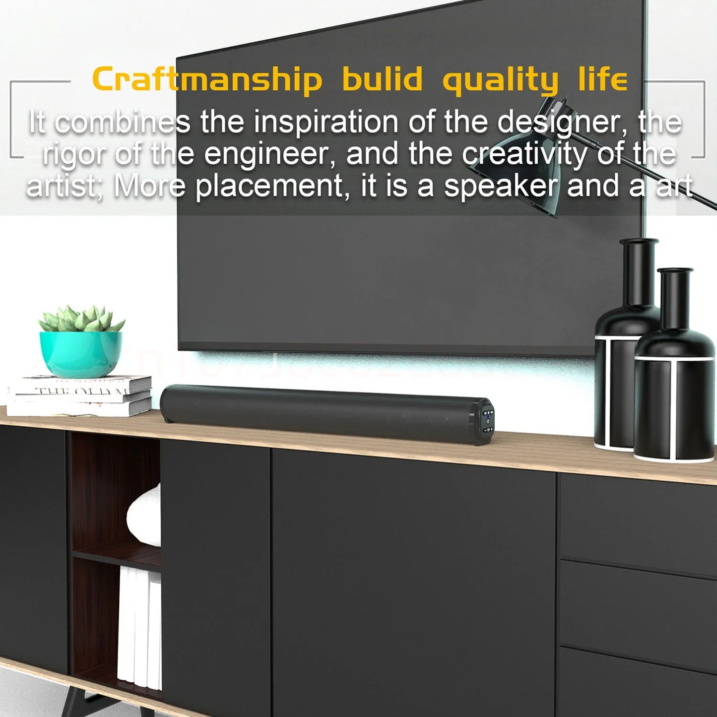 Super Powerful Sound Bar Portable Wireless Bluetooth Speaker Surround Stereo Home TV Sound Box Subwoofer FM Radio Home Theater