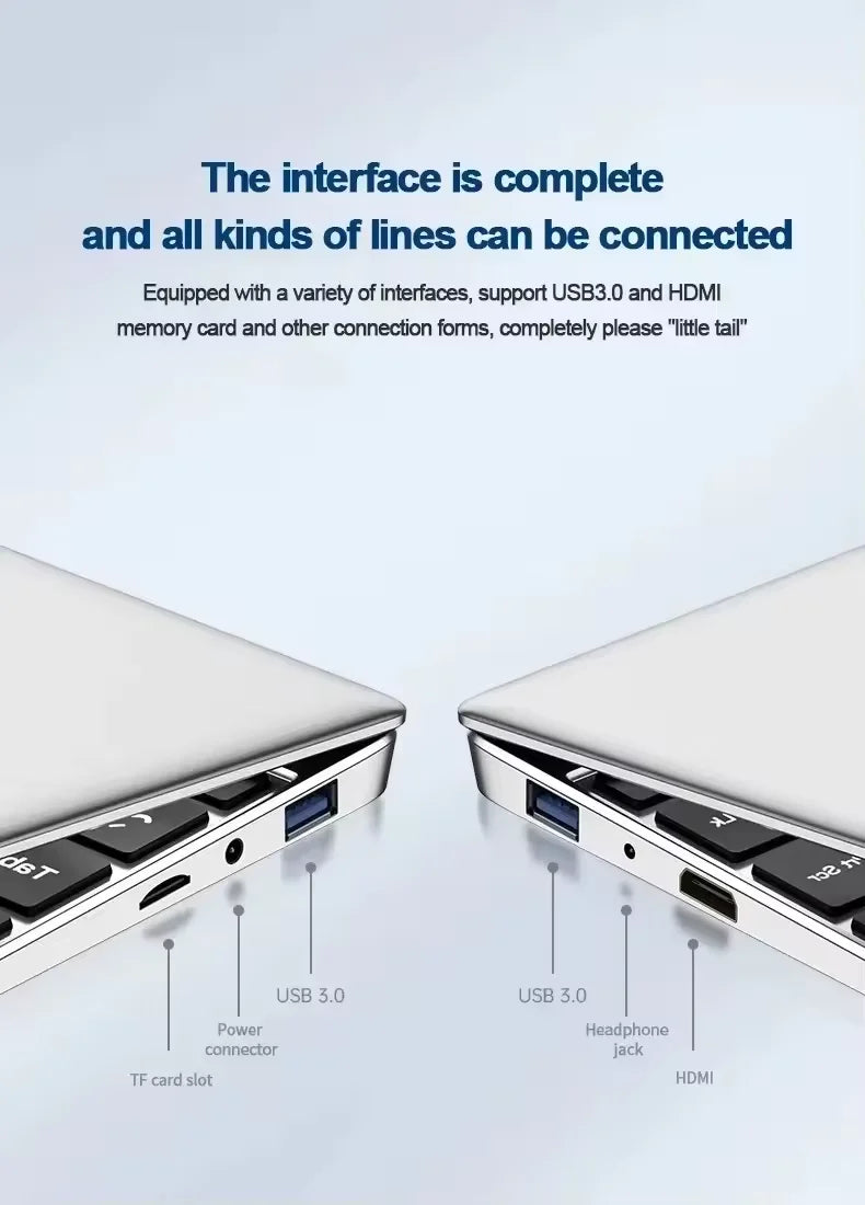 NEW 14.1'' Slim Office Laptop  Windows 11 Intel i7-7500U 12GB RAM 512GB 1TB SSD Intel N3700 1920*1080 Office Study Computer PC