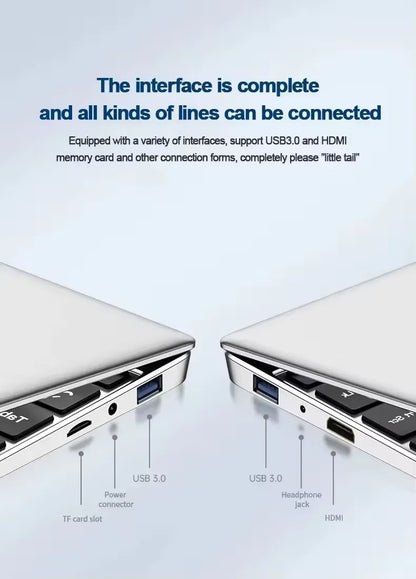 NEW 14.1'' Slim Office Laptop  Windows 11 Intel i7-7500U 12GB RAM 512GB 1TB SSD Intel N3700 1920*1080 Office Study Computer PC