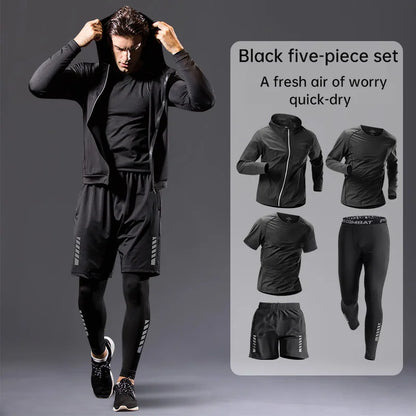 Sports kit men's running equipment 2024 spring and summer new training morning run outdoor quick-drying coat fitness clothing