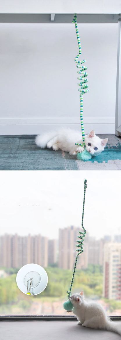Interactive Cat Hanging Toy Simulation Cat Toy Funny Self-hey Interactive Toy for Kitten Playing Teaser Wand Toy Cat with bell
