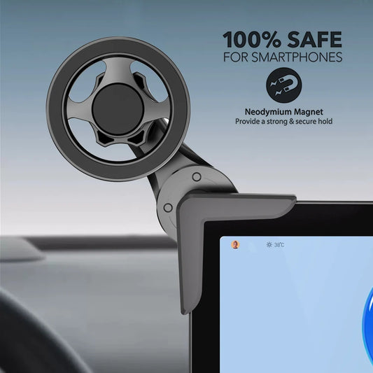 New Car Mounted Display Screen Magnetic Mobile Phone Holder 360 Degree Rotation Foldable Mount Usded for Car Electric Vehicle