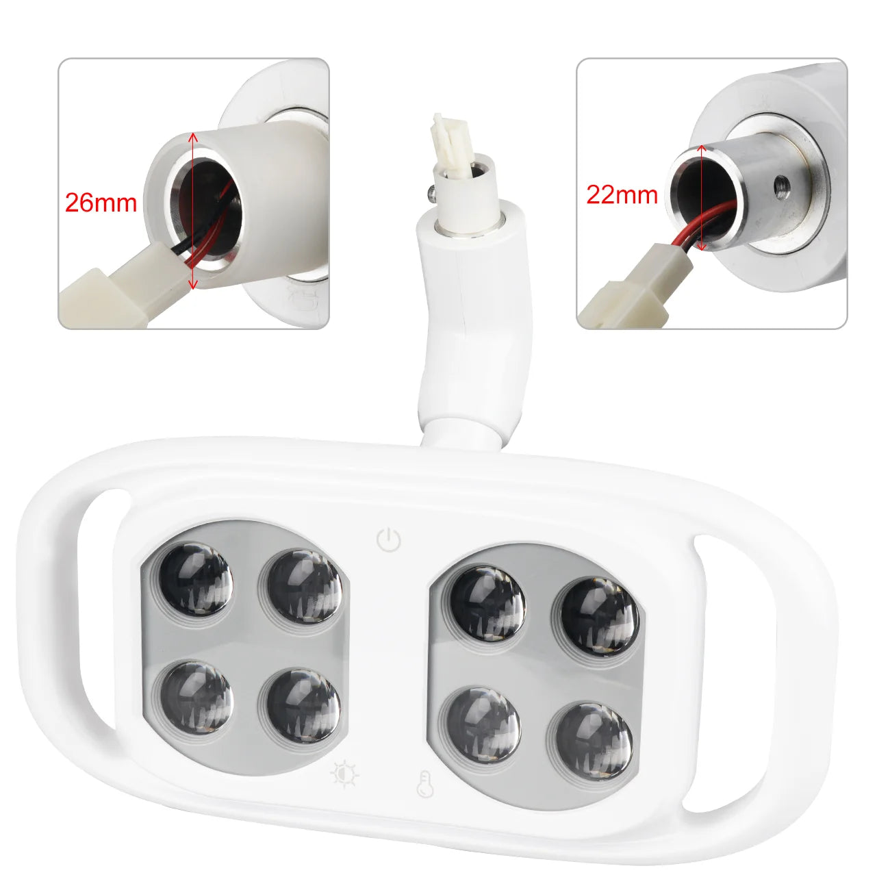 Dental Oral Light 8Bulds LED With Smart Sensor Switch Adjustable Brightness Surgical Lamp Dentistry Induction Yellow White Light