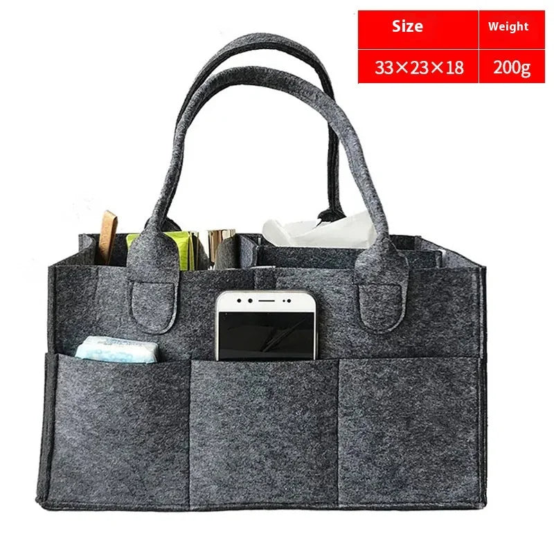 Diaper & Wipes Organizer, Portable Cloth Diaper Pail for Nursery, Changing Room, Travel - Essentials Storage Box Baby Diaper Bag