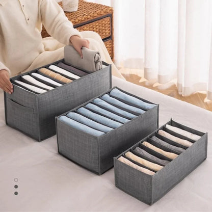 Foldable Storage Organizers Drawer Closet Divider Boxes for Jeans Socks Bra Wardrobe Clothes Storage Underwear Organizers Sets