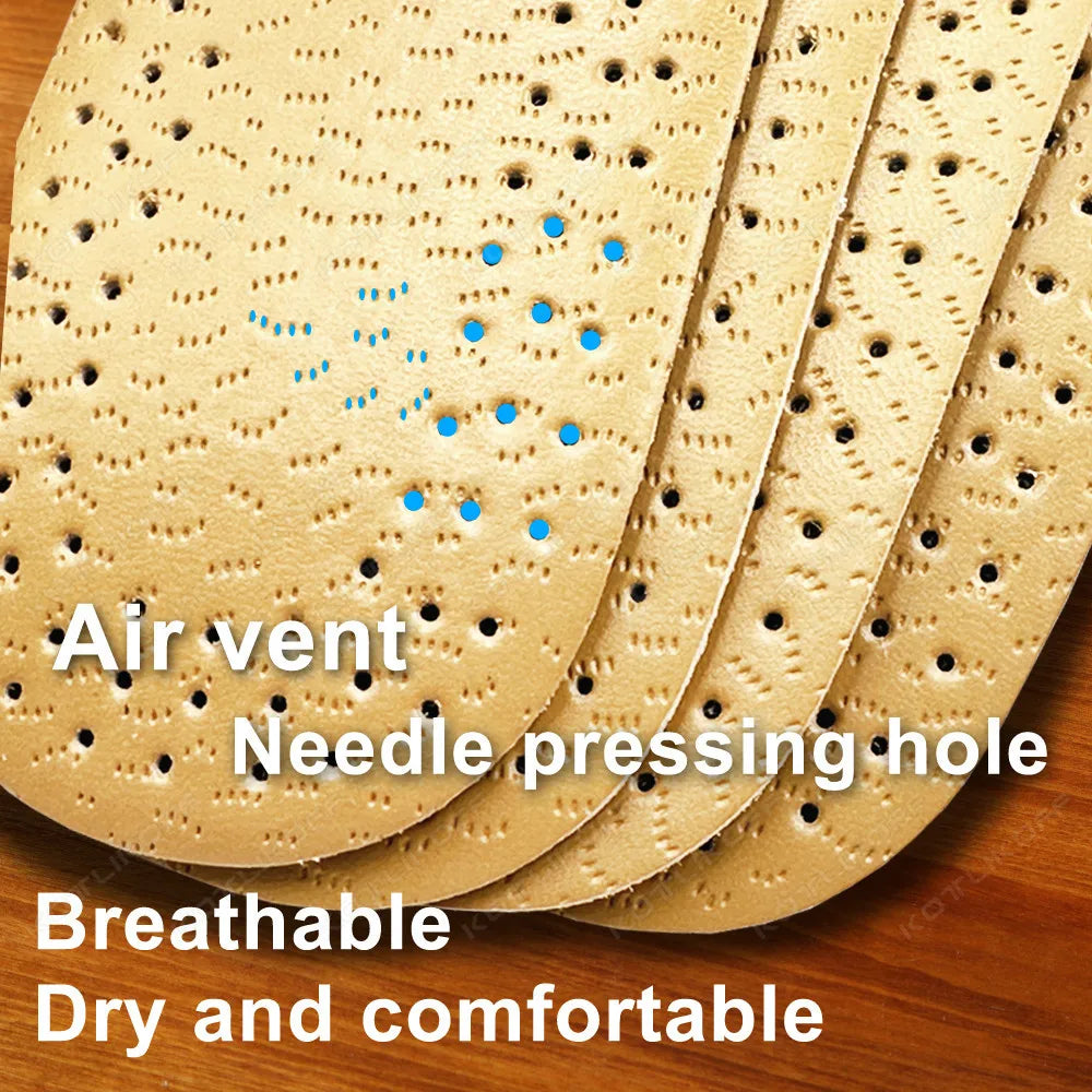 Ultra Thin Leather Insoles Antiperspirants Breathable Deodorant Sports Soft Sole Business Shoes Leather Replacement Inner Insole