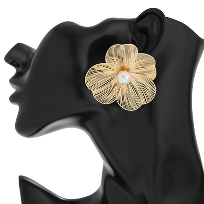 New In Flower Earrings for Women Pearl Dangle Tassel Earings pendientes flor aretes de mujer colgantes 2024 tendencia Gold Color