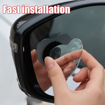 Car Frameless Blind Spots Mirror Cute Heart Shape Side Mirror Rearview Mirrors Auxiliary Accessories for Auto SUV Motorcycle