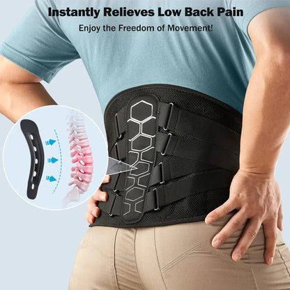 Back Brace for Lower Back Pain, Sciatica, Herniated Disc, Scoliosis, Back Support Belt with Soft Pad, Lightweight Lumbar Support